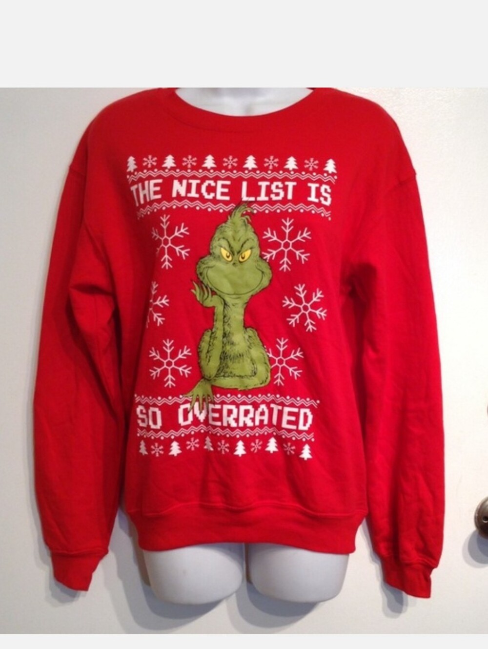 The Grinch "The Nice List is So Overrated" Red Shirt xsmall